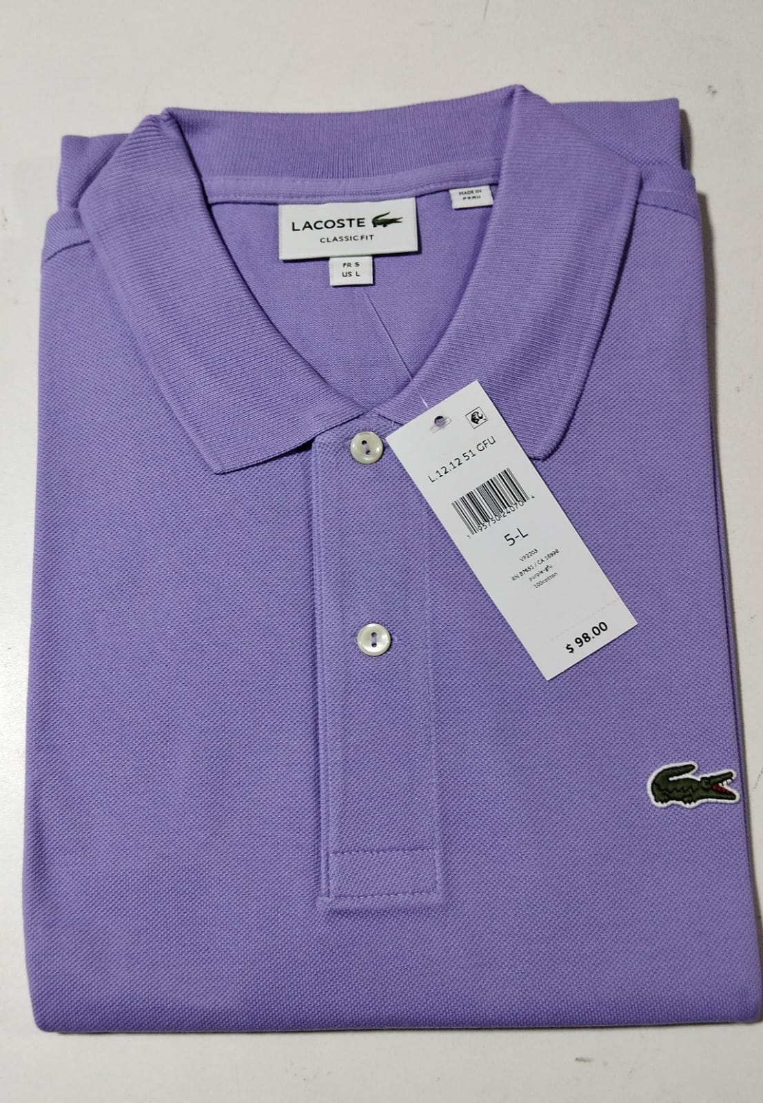 Camisero original Lacoste Lila